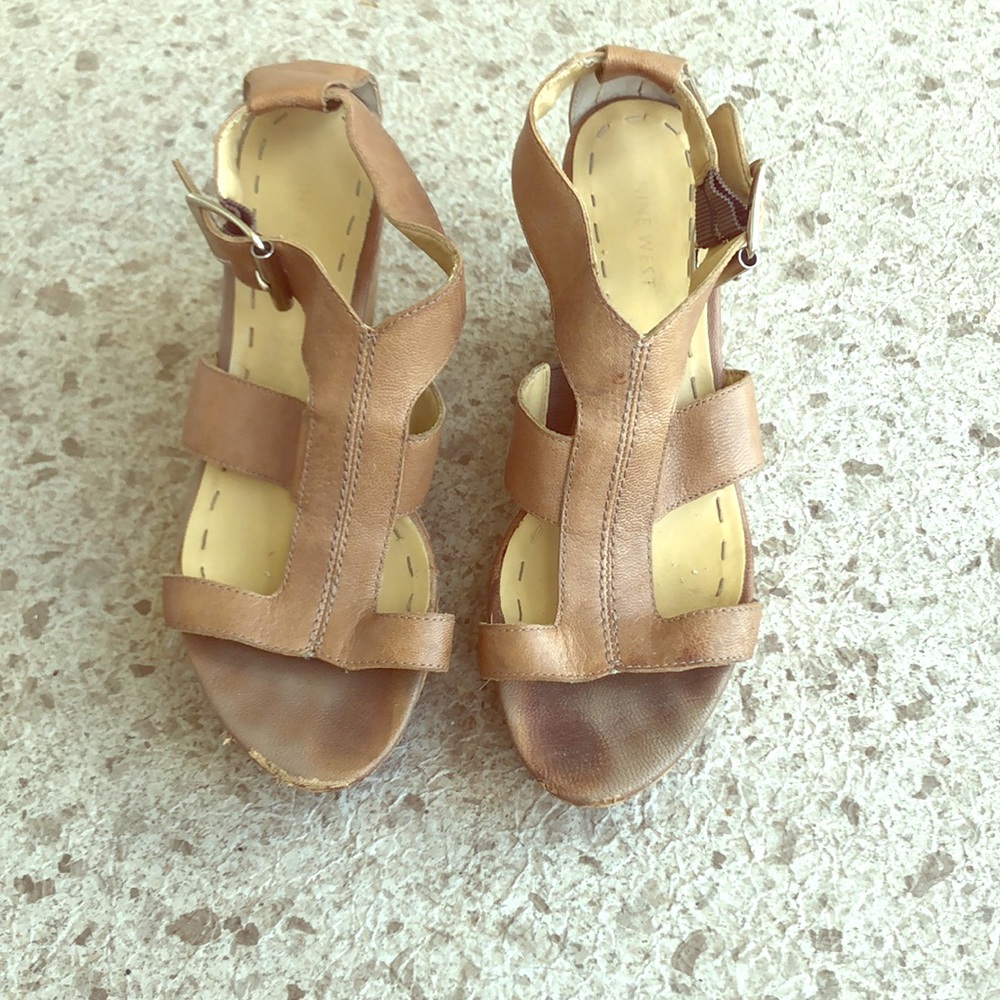 Nine West Entireo Faux Leather Sandal Wedges